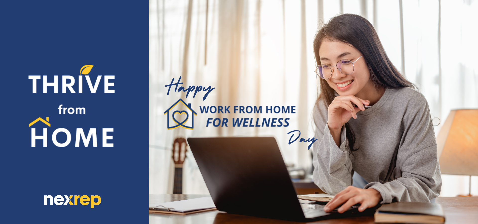 Happy Work From Home for Wellness Day Graphic